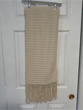 H&M Cream Knit Fringe Maxi Skirt Set